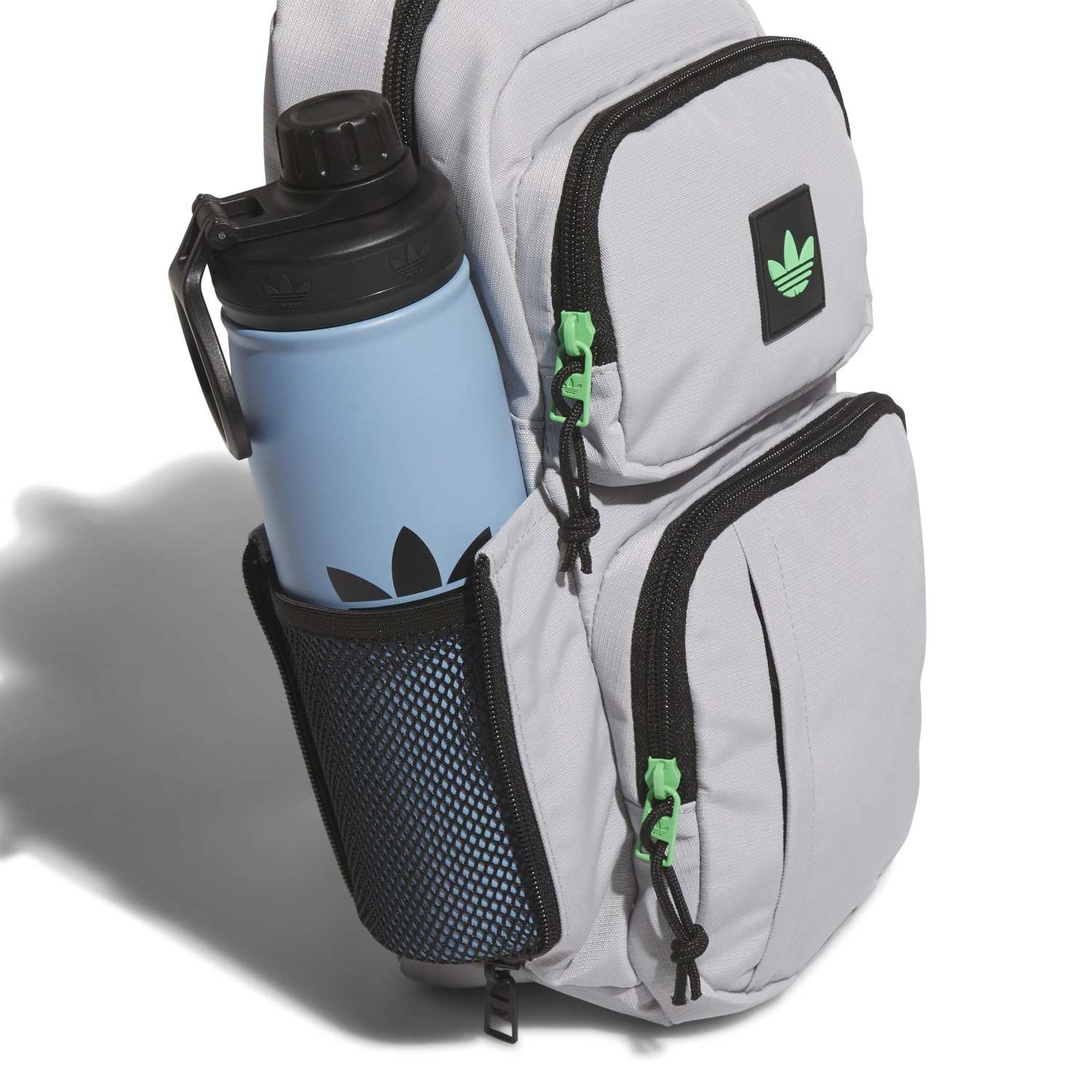 adidas backpack in store adidas Utility 4 Sling in Grey/Black/Semi Screaming Green One Size