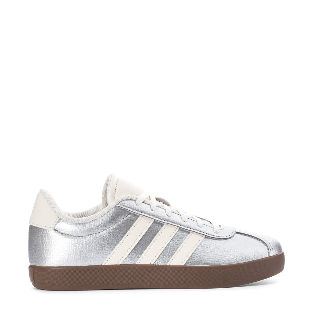 Adidas VL Court 3.0 | Youth | Silver Metallic/Off White/Gum | ShopWSS Adidas VL Court 3.0 | Youth | Silver Metallic/Off White/Gum | ShopWSS