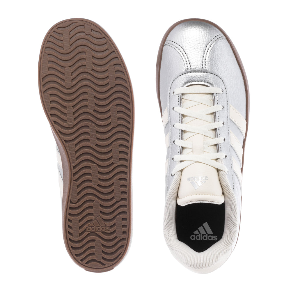 Adidas VL Court 3.0 | Youth | Silver Metallic/Off White/Gum | ShopWSS Adidas VL Court 3.0 | Youth | Silver Metallic/Off White/Gum | ShopWSS