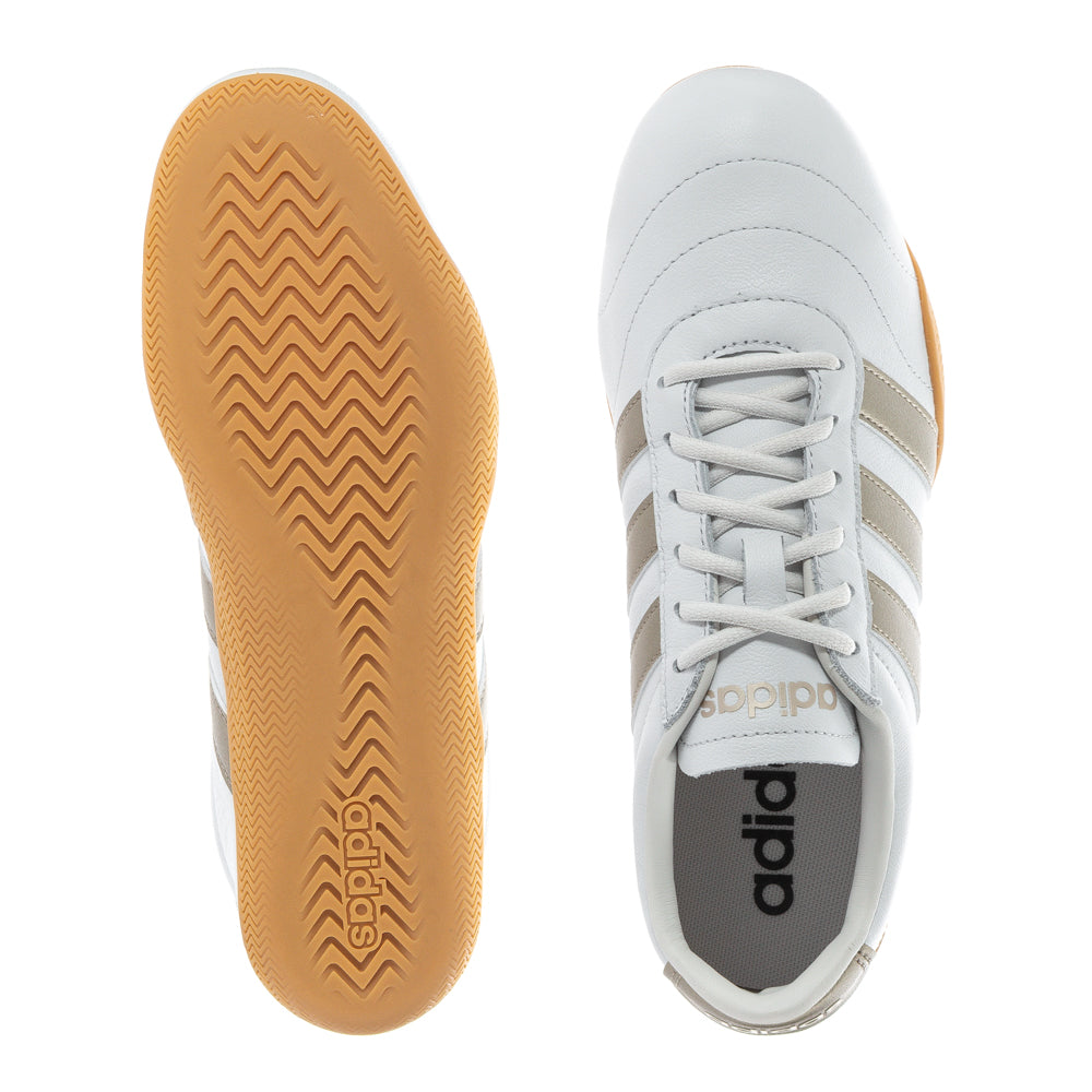 adidas Women's Grand Court Lo Shoes, Crystal White/Cyber Metallic/Gum / 5.5