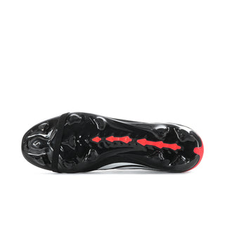 Black FG/MG cleat outsole with red traction detail and molded stud pattern