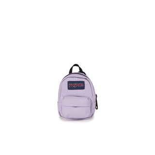 Pastel lilac mini backpack with front pocket, top handle, Jansport logo