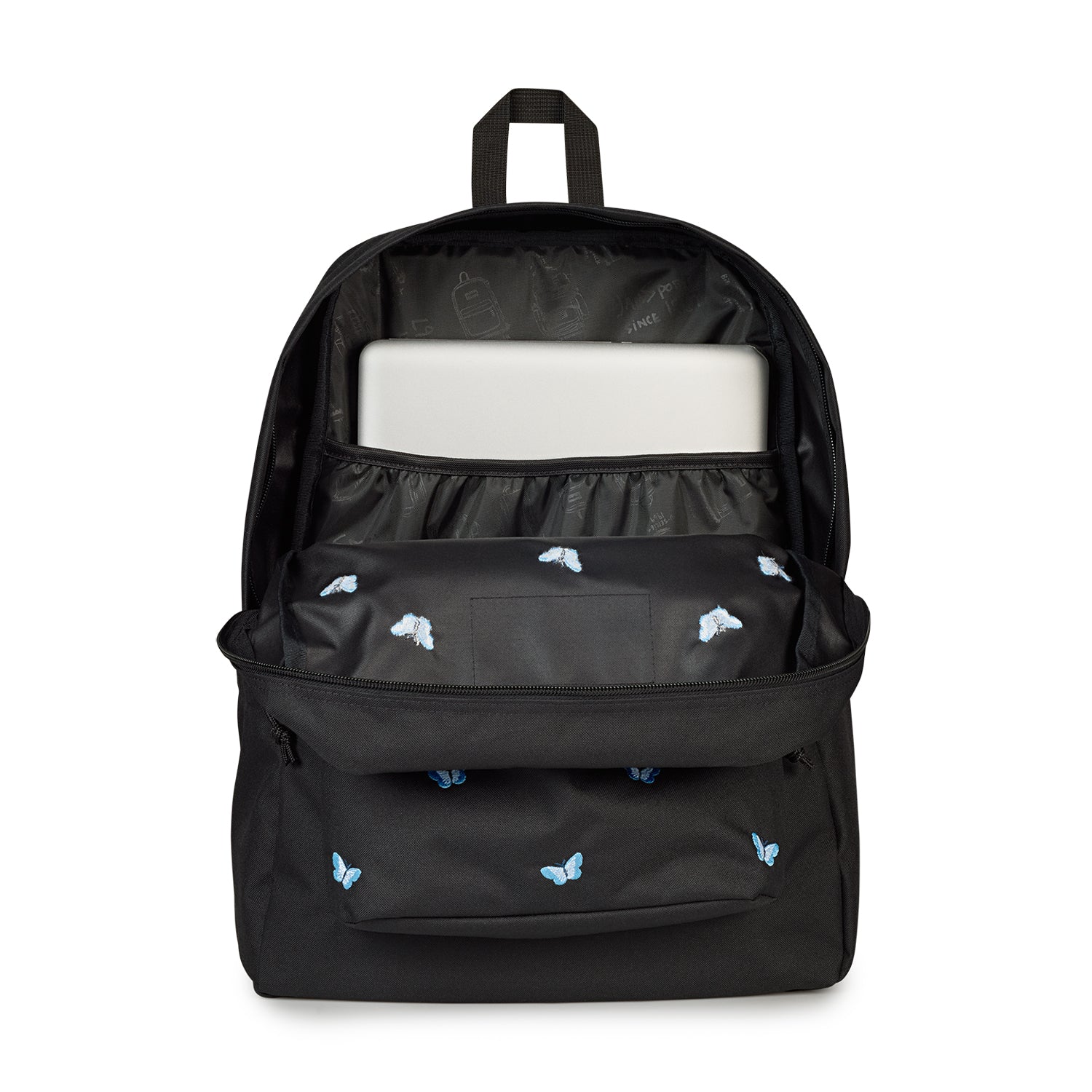 butterfly jansport backpack Superbreak Plus Midnight Butterflies Set a lightweight backpack with room for your daily haul and then some SuperBreak Plus - Tiny Butterflies