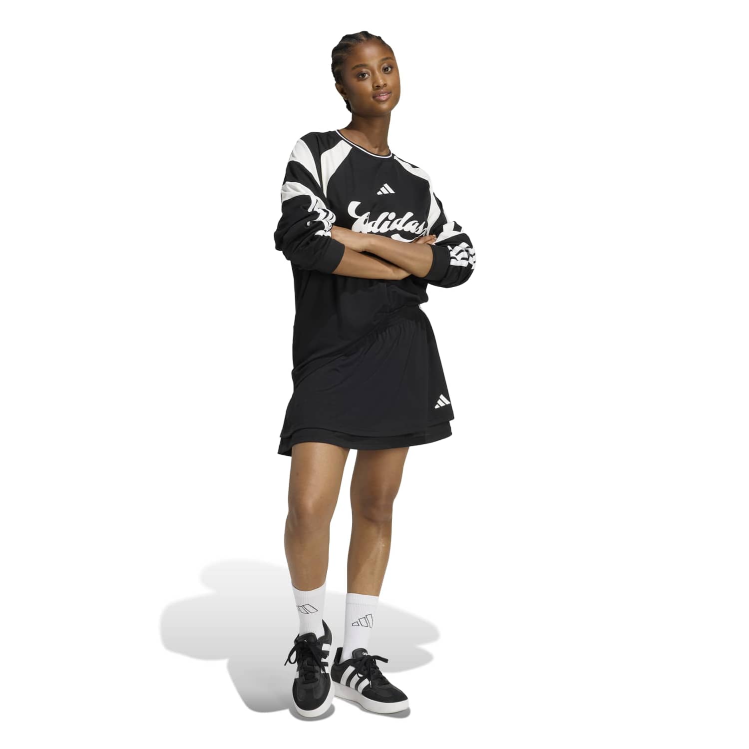 adidas House of Tiro Skirt Women's in Black/White Size M