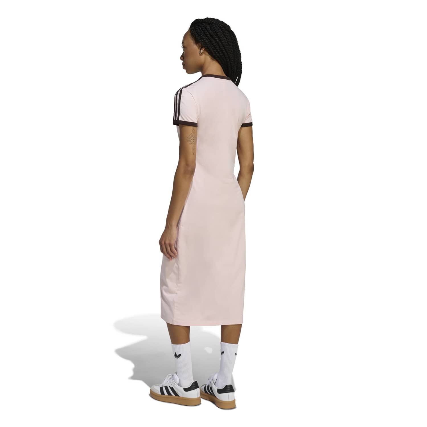 adidas 3 Stripe Dress Women's in Sandy Pink/Aurora Coffee Size M
