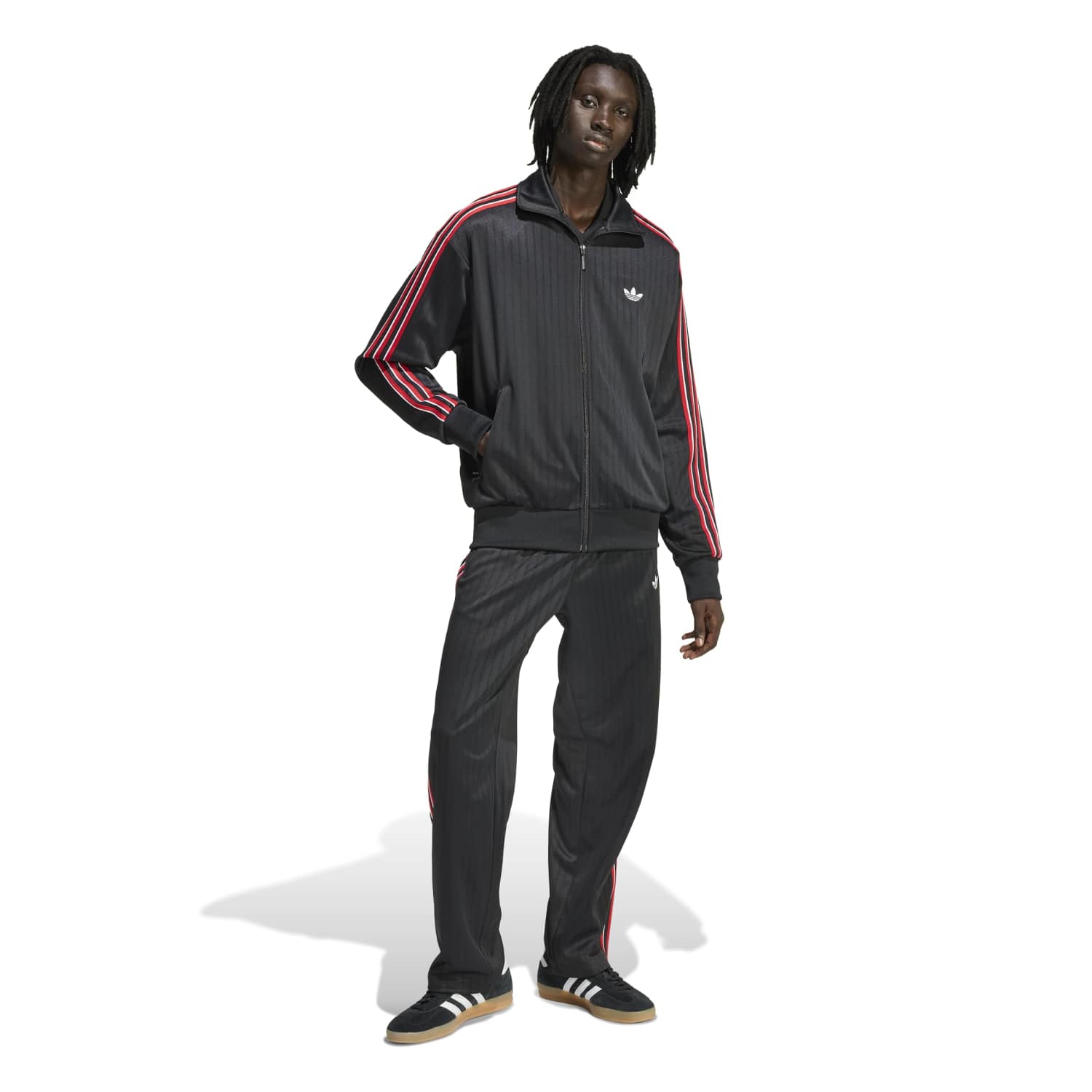 トップス adidas originals FIREBIRD TRACK TOP 2XL Adidas Firebird Jacquard Track Top | Men's | Black/Red | ShopWSS