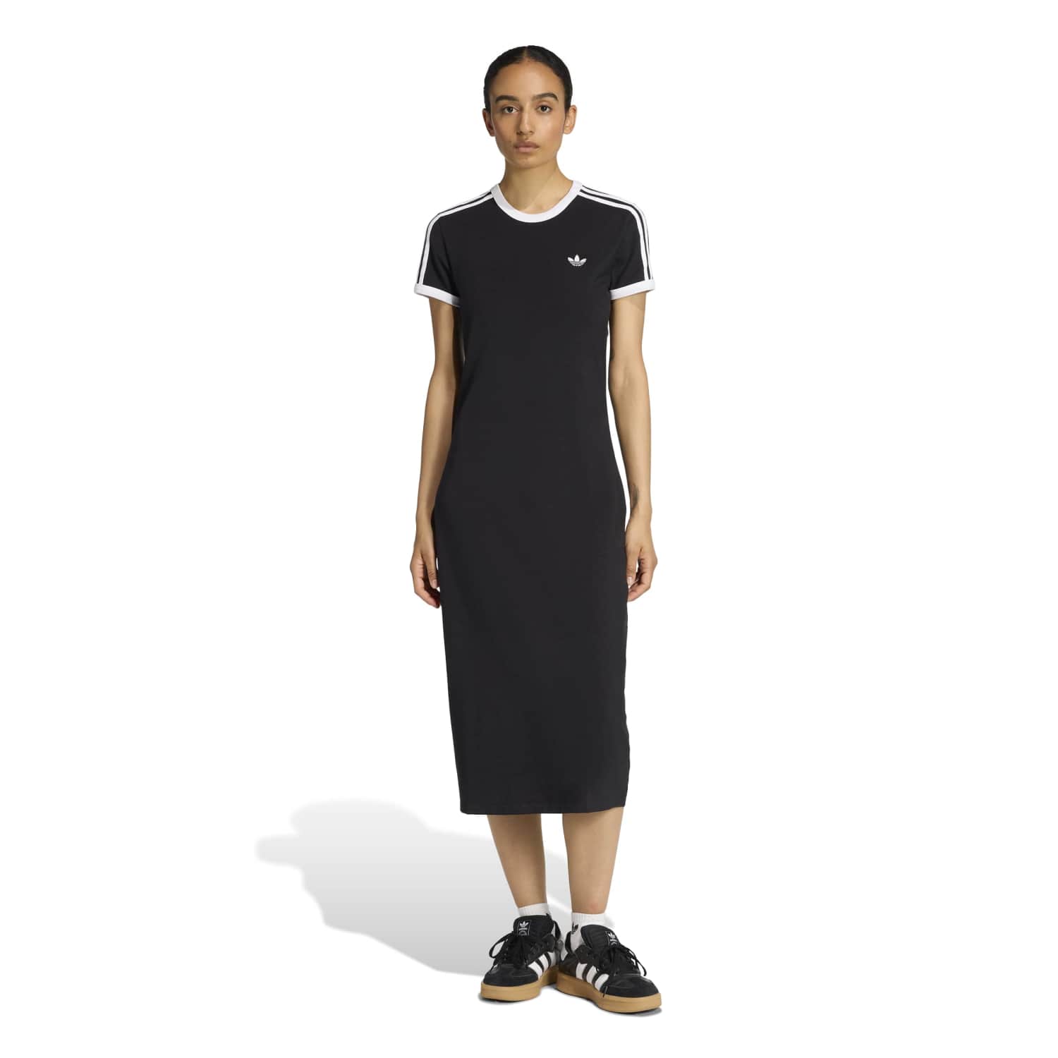 adidas shoes dress Outfits the Samba as a Shoe The round neck with Performance Running branding along the inside adds a subtle detail that elevates the overall look Adidas Converted Its Superstar Sneaker
