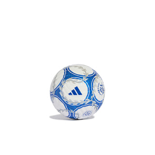 White mini soccer ball with blue panels, Argentina AFA logo, and glossy graphics