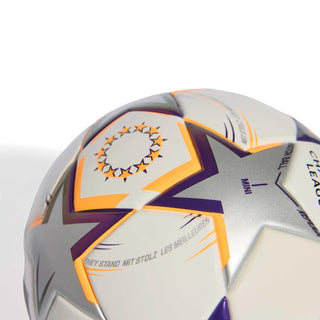 Women’s Champions League mini soccer ball close-up with circular emblem and MINI text