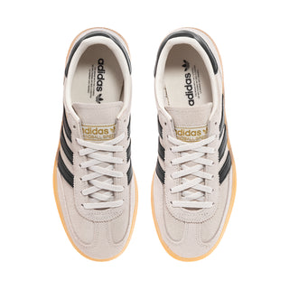 Women's adidas Spezial sneakers, front view with white laces and black side stripes