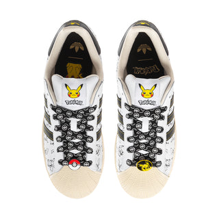 Men's white sneakers with interior graphic lining, Pikachu and Pokemon-themed tongue