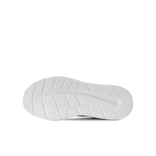 Youth running sneaker outsole, textured white tread sole