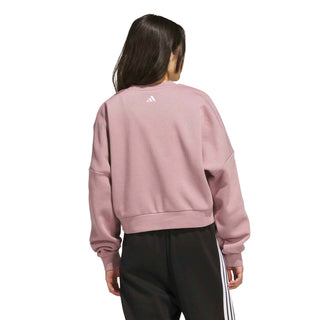 Women’s mauve crewneck sweatshirt back view with small ADIDAS logo