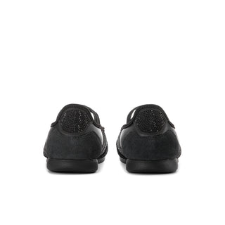 Women's black Mary Jane shoes with glittery heel collar detail