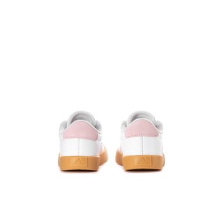 Kids adidas VL Court 3.0 sneakers, white heel with pink tab and gum outsole
