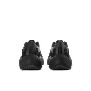 Pair of men's black sneakers with cushioned heel and lace-up closure