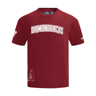 Men's Arizona Diamondbacks crewneck tee in maroon with 'DIAMONDBACKS' graphic