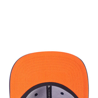 Orange cap lining with dark underside trim