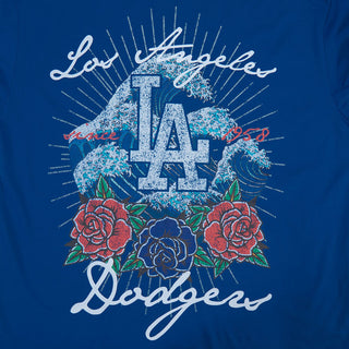 Los Angeles Dodgers Wave & Roses Tee -Mens