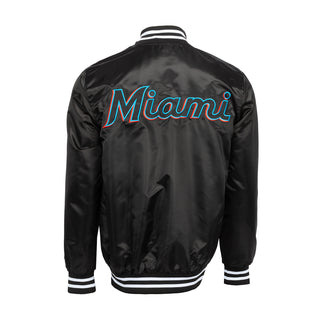 Marlins Patch Satin Varsity Jacket - Mens