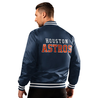Astros Patch Satin Varsity Jacket - Mens