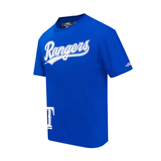 Blue Rangers script logo T-shirt with crew neck and short sleeves