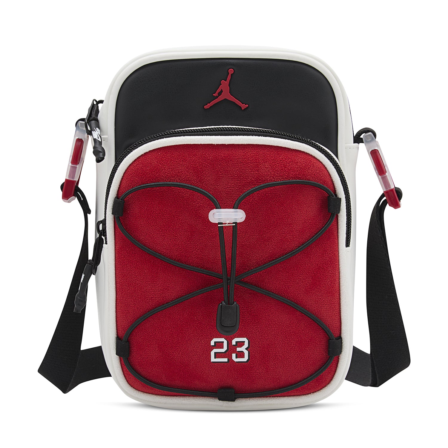 nike air jordan sling backpack Jordan Festival Crossbody Bag, White/Fire Red/Black