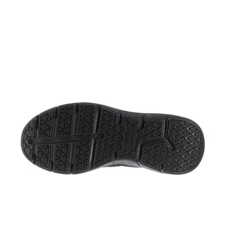 Women's black sneaker outsole, patterned tread and traction grooves