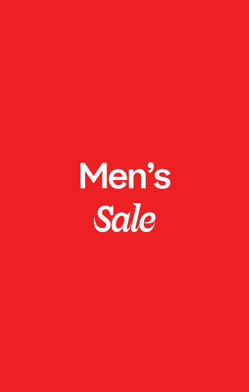 Red background with 'Men's Sale' text in white