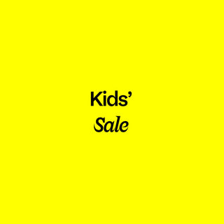 Yellow background with 'Kids' Sale' text