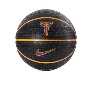 Nike basketball, black textured ball with yellow-gold trim and yellow Nike swoosh on front
