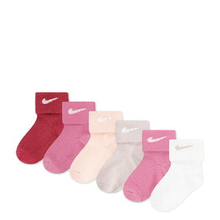 6 Pack Toddler Swoosh Waffle Knit Cuff Sock