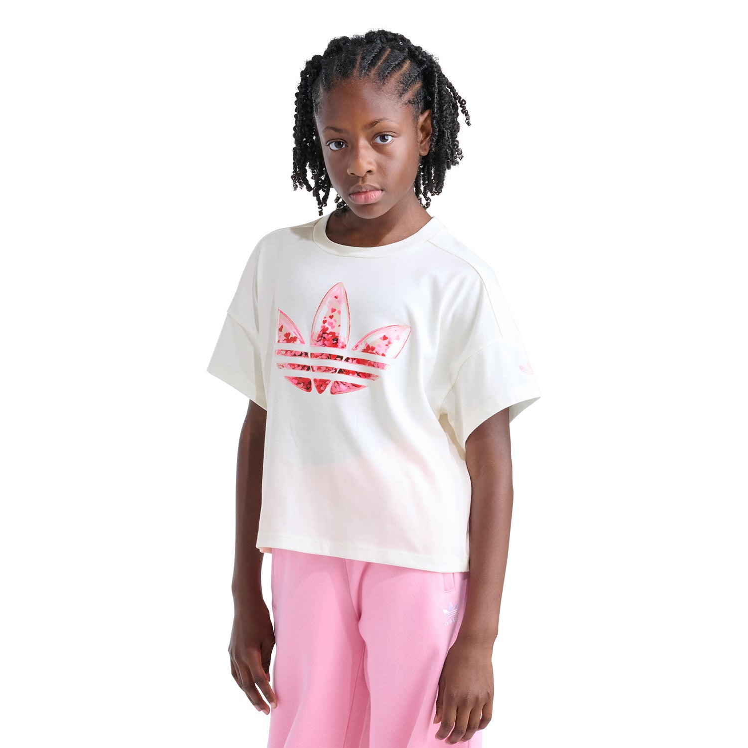 Adidas Confetti Trefoil Tee | Kids | Off White