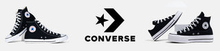 Black Converse high-top sneakers with a star logo and 'Converse' text on a white background.