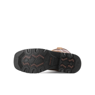 Men's wide cowboy boot outsole with rugged black tread and textured grip pattern