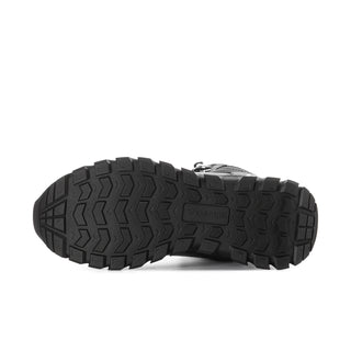 Men's black boot outsole with deep lug tread for traction
