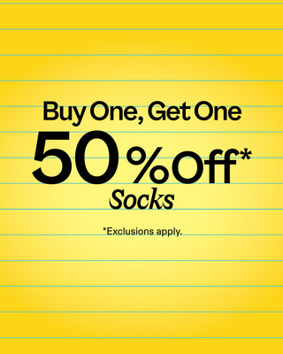 buy one, get one 50% off socks