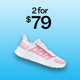 White and pink athletic sneaker with “shop 2 for $79” text.