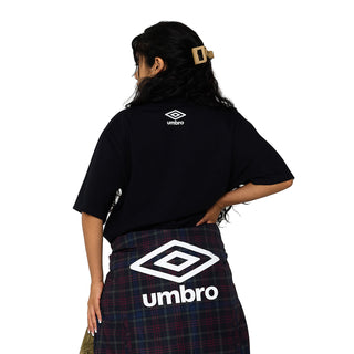 Men's black Umbro logo T-shirt with back neck Umbro print