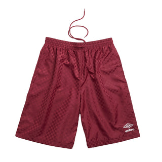 Cordovan checkered nylon shorts with elastic waistband and Umbro logo