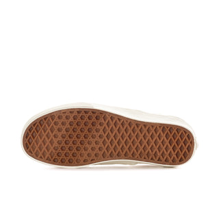 Women's lace slip-on sneaker outsole, brown rubber with diamond tread