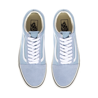Men's low-top canvas sneakers with VANS logo on tongue, soft slate blue