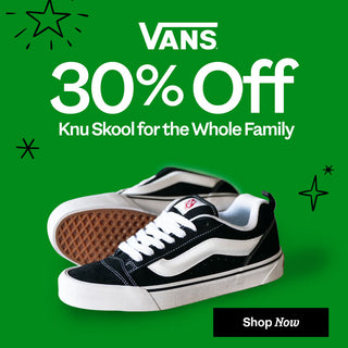 Vans 30% off knu school for the whole family WSS holiday deals