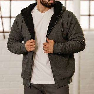 Sherpa Lined FZ Hoody - Mens