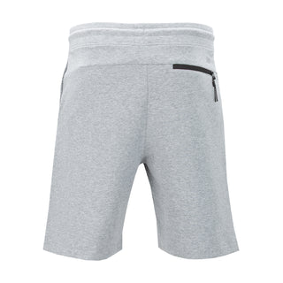 Men's heather grey knit shorts with zip pocket detail