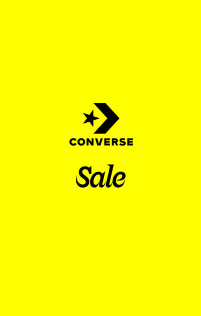 Converse sale banner with logo on a yellow background