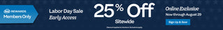 WSS Rewards Members Only – Labor Day Sale Early Access: 25% Off Sitewide. Online Exclusive, now through August 29. Sign Up & Save
