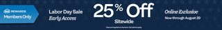 WSS Rewards Members Only – Labor Day Sale Early Access: 25% Off Sitewide. Online Exclusive, now through August 29.