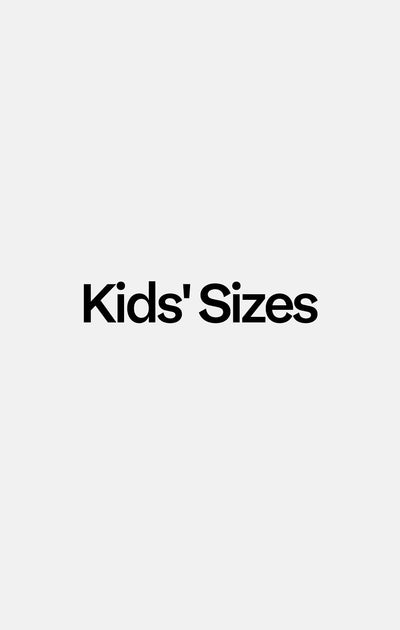 Text 'Kids' Sizes' on a white background