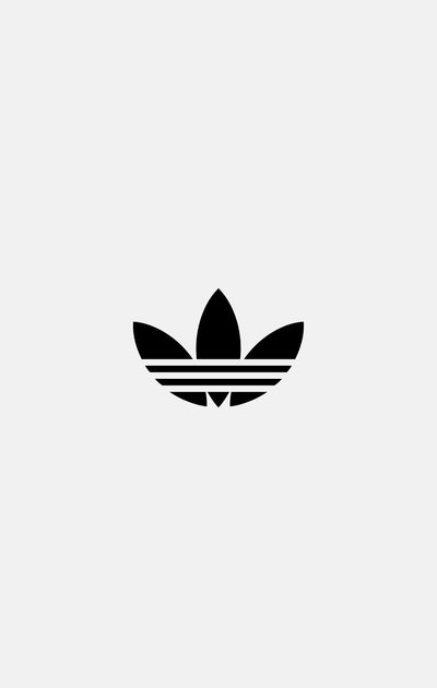 Black Adidas logo on a white background